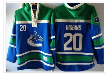 Vancouver Canucks #20 Chris Higgins Blue Sawyer Hooded Sweatshirt Stitched NHL Jersey