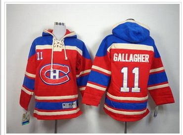 Youth NHL Canadiens #11 Brendan Gallagher Red Sawyer Hooded Sweatshirt Jersey