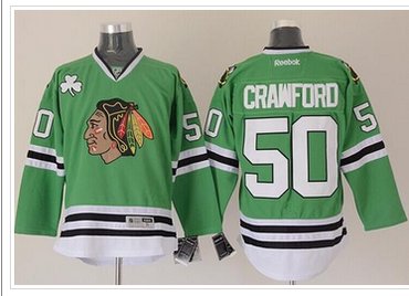 Chicago Blackhawks #50 Corey Crawford Green Stitched NHL Jersey
