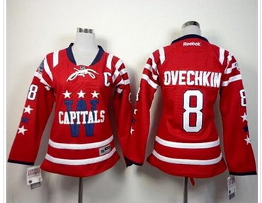Women's Capitals #8 Alex Ovechkin 2015 Winter Classic Red NHL Jersey