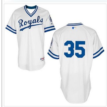 Kansas City Royals #35 Eric Hosmer White 1974 Turn Back The Clock Stitched Baseball Jersey
