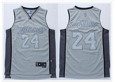 Los Angeles Lakers #24 Kobe Bryant Stitched Grey Anniversary Style NBA Jersey