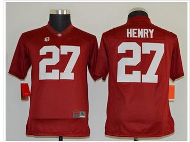 Youth NCAA Crimson Tide #27 Derrick Henry Red Stitched Jersey