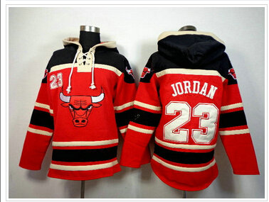 Chicago Bulls #23 Michael Jordan Red Pullover NBA Hoodie