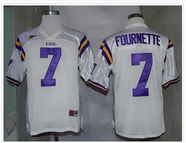 LSU Tigers #7 Leonard Fournette White Stitched NCAA Jersey