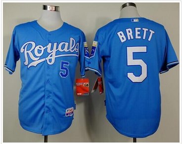 Kansas City Royals #5 George Brett Light Blue Alternate Cool Base Stitched Baseball Jersey Kansas City Royals #5 George Brett Light Blue Alternate Cool Base Stitched Baseball Jersey