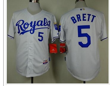 Kansas City Royals #5 George Brett White Cool Base Stitched Baseball Jersey