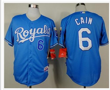 Kansas City Royals #6 Lorenzo Cain Light Blue Alternate Cool Base Stitched Baseball Jersey Kansas City Royals #6 Lorenzo Cain Light Blue Alternate Cool Base Stitched Baseball Jersey