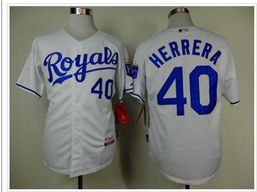 Royals #40 Kelvin Herrera White Cool Base Stitched Baseball Jersey