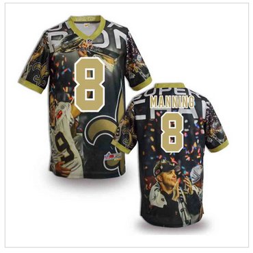 New Orleans Saints #8 Archie Manning Stitched NFL Elite Fanatical Version Jersey (3)