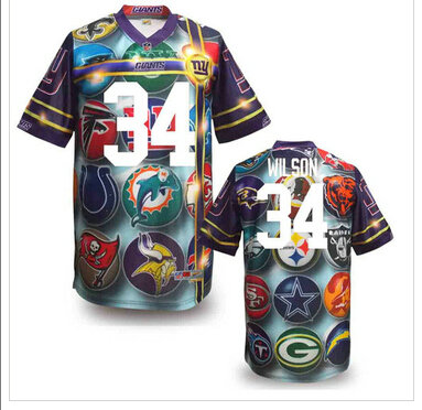 New York Giants #34 Wilson Stitched NFL Elite Fanatical Version Jersey (10)