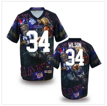 New York Giants #34 Wilson Stitched NFL Elite Fanatical Version Jersey (1)