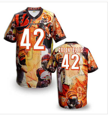 Cincinnati Bengals 42# Green-Ellis Stitched NFL Elite Fanatical Version Jersey (7)