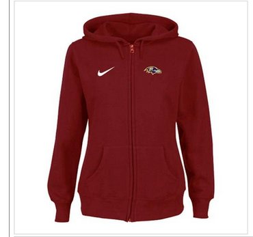 Women's NEW Baltimore Ravens Ladies Tailgater Full Zip Hoodie Red