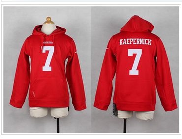 NEW 49ers #7 Colin Kaepernick Red Youth Pullover NFL Hoodie