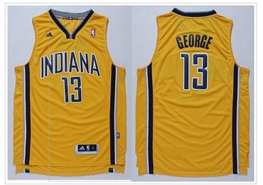 Revolution 30 Pacers #13 Paul George Yellow Stitched NBA Jersey