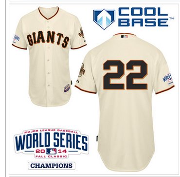 Giants #22 Will Clark Cream Home Cool Base W 2014 World Series Champions Baseball Jersey