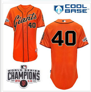 Giants #40 Madison Bumgarner Orange Cool Base W 2014 World Series Champions Patch Stitched Baseball Jersey Giants #40 Madison Bumgarner Orange Cool Base W 2014 World Series Champions Patch Stitched Baseball Jersey