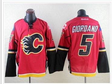 Calgary Flames #5 Mark Giordano Red Stitched NHL Jersey