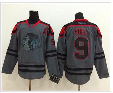 Chicago Blackhawks #9 Bobby Hull Charcoal Cross Check Fashion Stitched NHL Jersey Chicago Blackhawks #9 Bobby Hull Charcoal Cross Check Fashion Stitched NHL Jersey