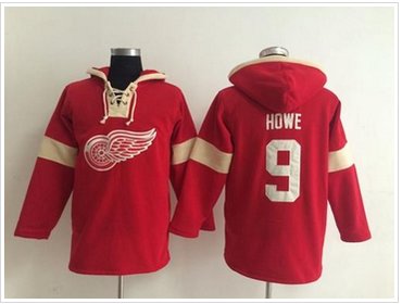 Detroit Red Wings #9 Gordie Howe Red Pullover NHL Hoodie