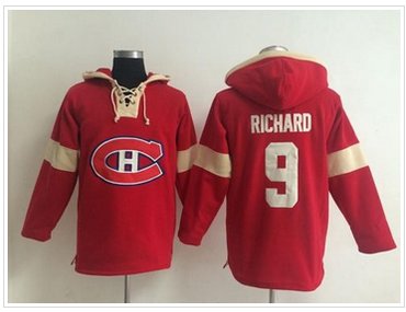 Montreal Canadiens #9 Maurice Richard Red Pullover NHL Hoodie