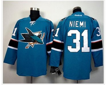 San Jose Sharks #31 Antti Niemi Stitched Blue NHL Jersey
