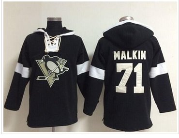 Pittsburgh Penguins #71 Evgeni Malkin Black NHL Pullover Hoodie