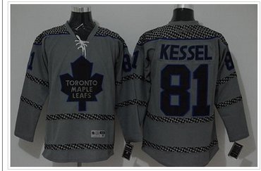 Toronto Maple Leafs #81 Phil Kessel Charcoal Cross Check Fashion Stitched NHL Jersey