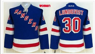 Women's Rangers #30 Henrik Lundqvist Blue Home Stitched NHL Jersey