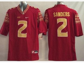 Florida State Seminoles #2 Deion Sanders Red Limited Stitched NCAA Limited Jersey