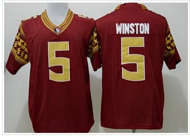 Seminoles #5 Jameis Winston Red Stitched NCAA Limited Jersey