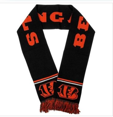 Cincinnati Bengals Black Metallic Thread Scarf
