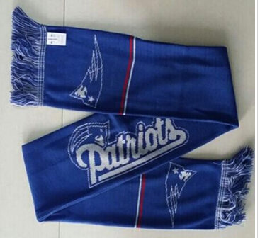 New England Patriots Blue Metallic Thread Scarf