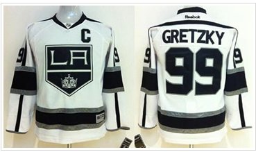 Youth NHL Kings #99 Wayne Gretzky White Road Stitched Jersey