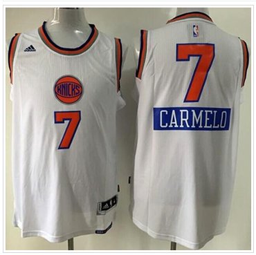 New York Knicks #7 Carmelo Anthony White 2014-15 Christmas Day Stitched NBA Jersey