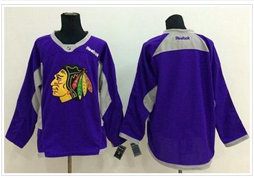 Chicago Blackhawks Blank Purple Hockey Fights Cancer Stitched NHL Jersey