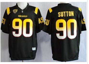 Arizona State Sun Devis (ASU) 90 Will Sutton Black NCAA Jerseys