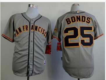 San Francisco Giants #25 Barry Bonds Grey Road Cool Base Baseball Jersey