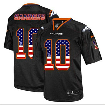 NEW Denver Broncos #10 Emmanuel Sanders Black NFL Elite USA Flag Fashion Jersey