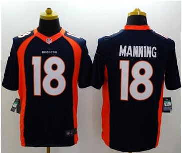 NEW Denver Broncos #18 Peyton Manning Navy Blue Alternate NFL New Limited Jersey