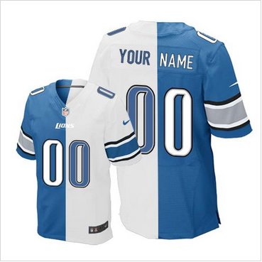NEW Detroit Detroit Lions Customized Light Blue White Elite Split Jersey