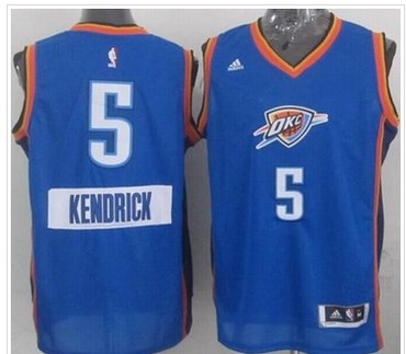 Oklahoma City Thunder #5 Kendrick Perkins Blue 2014-15 Christmas Day Stitched NBA Jersey