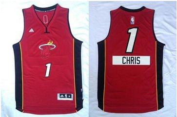 Miami Heat #1 Chris Bosh Red 2014-15 Christmas Day NBA Jersey