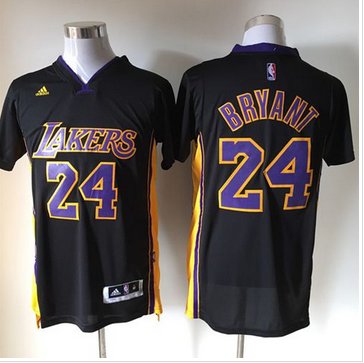 Revolution 30 Lakers #24 Kobe Bryant Black(Purple NO.) Stitched NBA Jersey