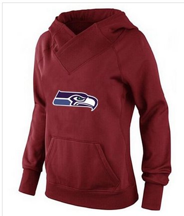 Women's Seattle Seahawks Logo Pullover Hoodie Red