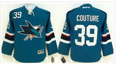 Youth NHL Sharks #39 Logan Couture Green Stitched Jersey