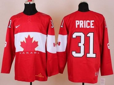 Team Canada 2014 Olympic #31 Carey Price Red Stitched NHL Jerseys