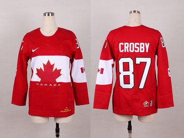 2014 Women NHL Team Canada 2014 Olympic #87 Sidney Crosby Red Stitched Jerseys