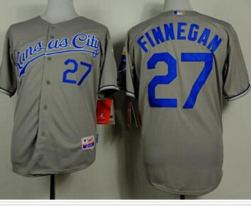 Kansas City Royals #27 Brandon Finnegan Grey Cool Base Stitched Baseball Jersey